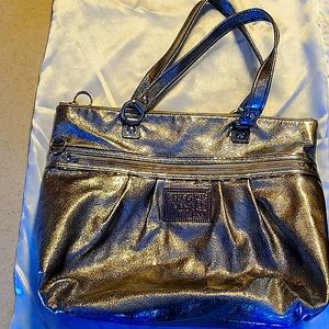 COACH METALLIC SILVER LARGE PURSE